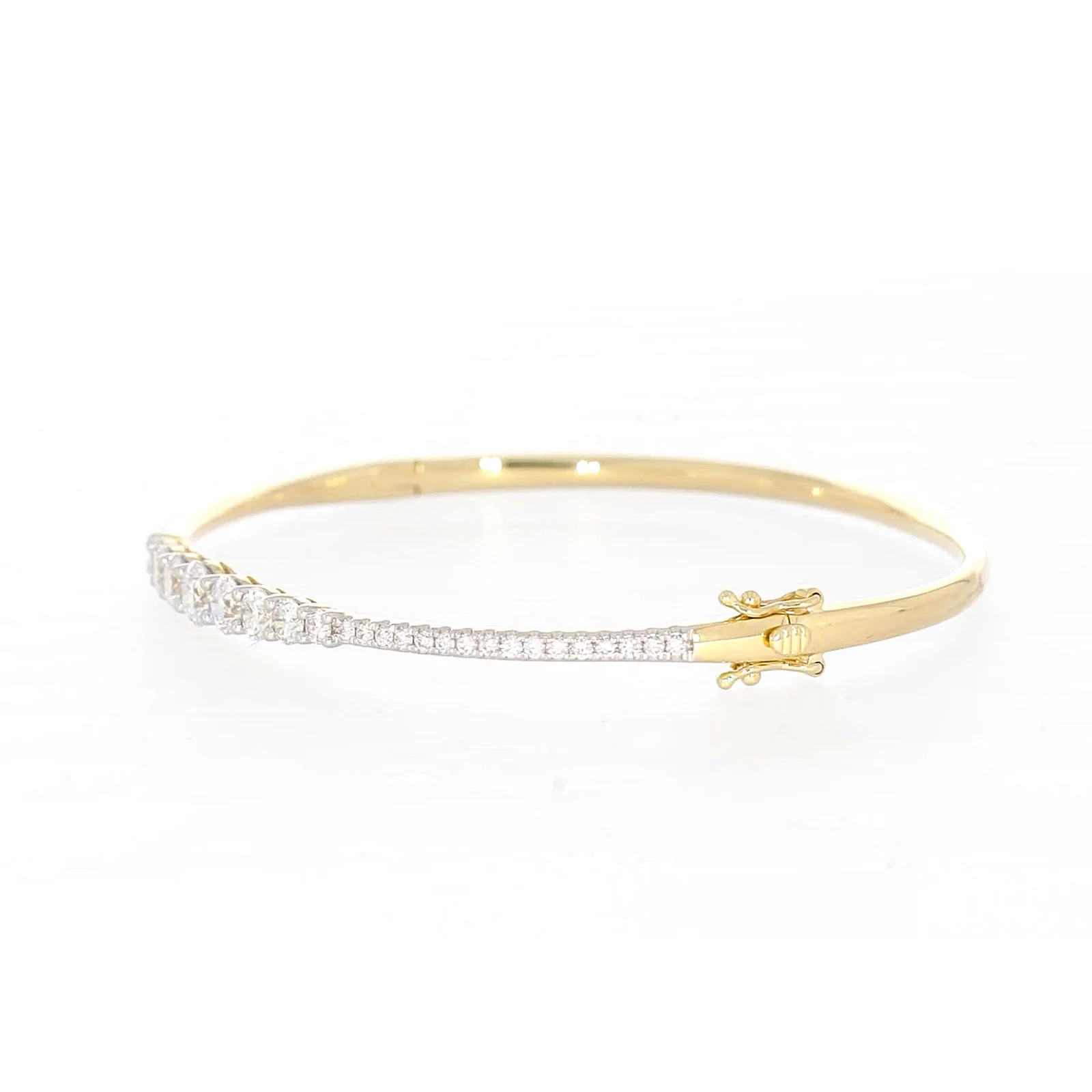 Celebration 9ct Yellow Gold Round Brilliant Cut 2 Carat tw of Lab Grown Diamonds Bangle - Image 13
