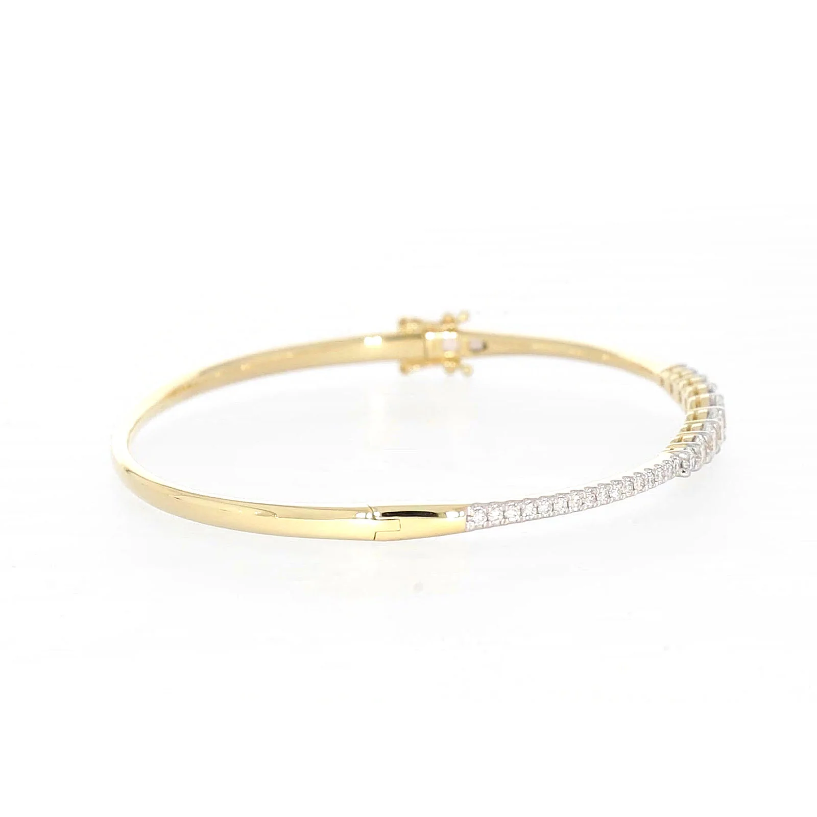 Celebration 9ct Yellow Gold Round Brilliant Cut 2 Carat tw of Lab Grown Diamonds Bangle - Image 55