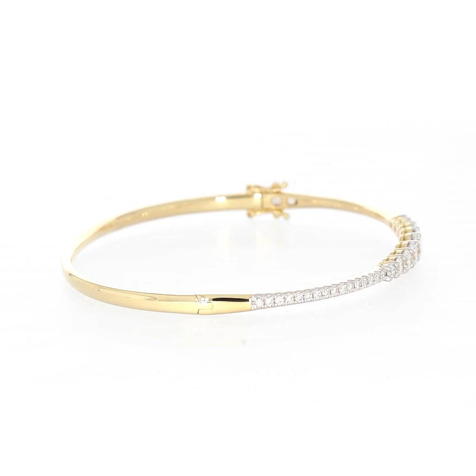 Celebration 9ct Yellow Gold Round Brilliant Cut 2 Carat tw of Lab Grown Diamonds Bangle - Image 56