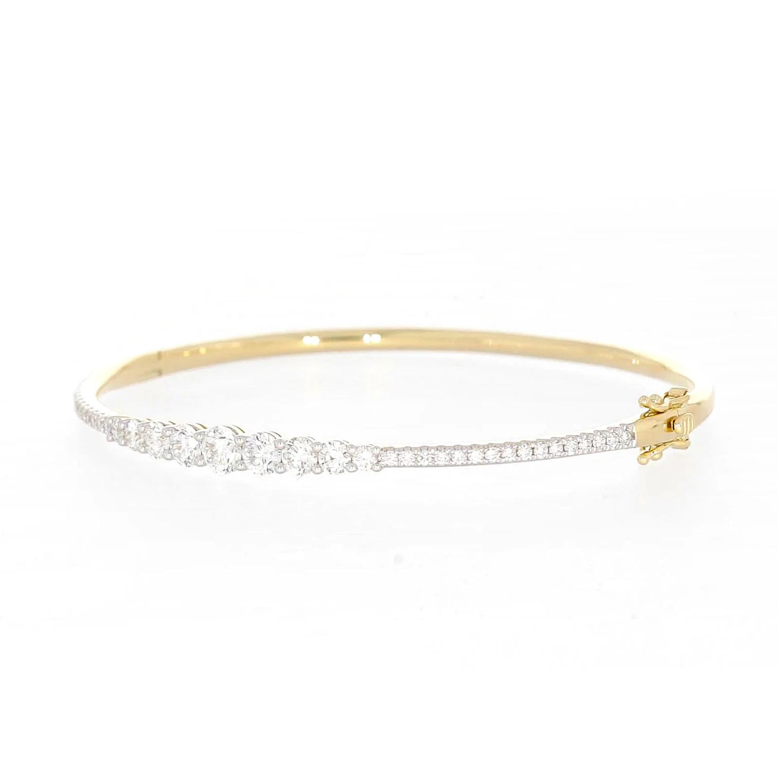 Celebration 9ct Yellow Gold Round Brilliant Cut 2 Carat tw of Lab Grown Diamonds Bangle - Image 7