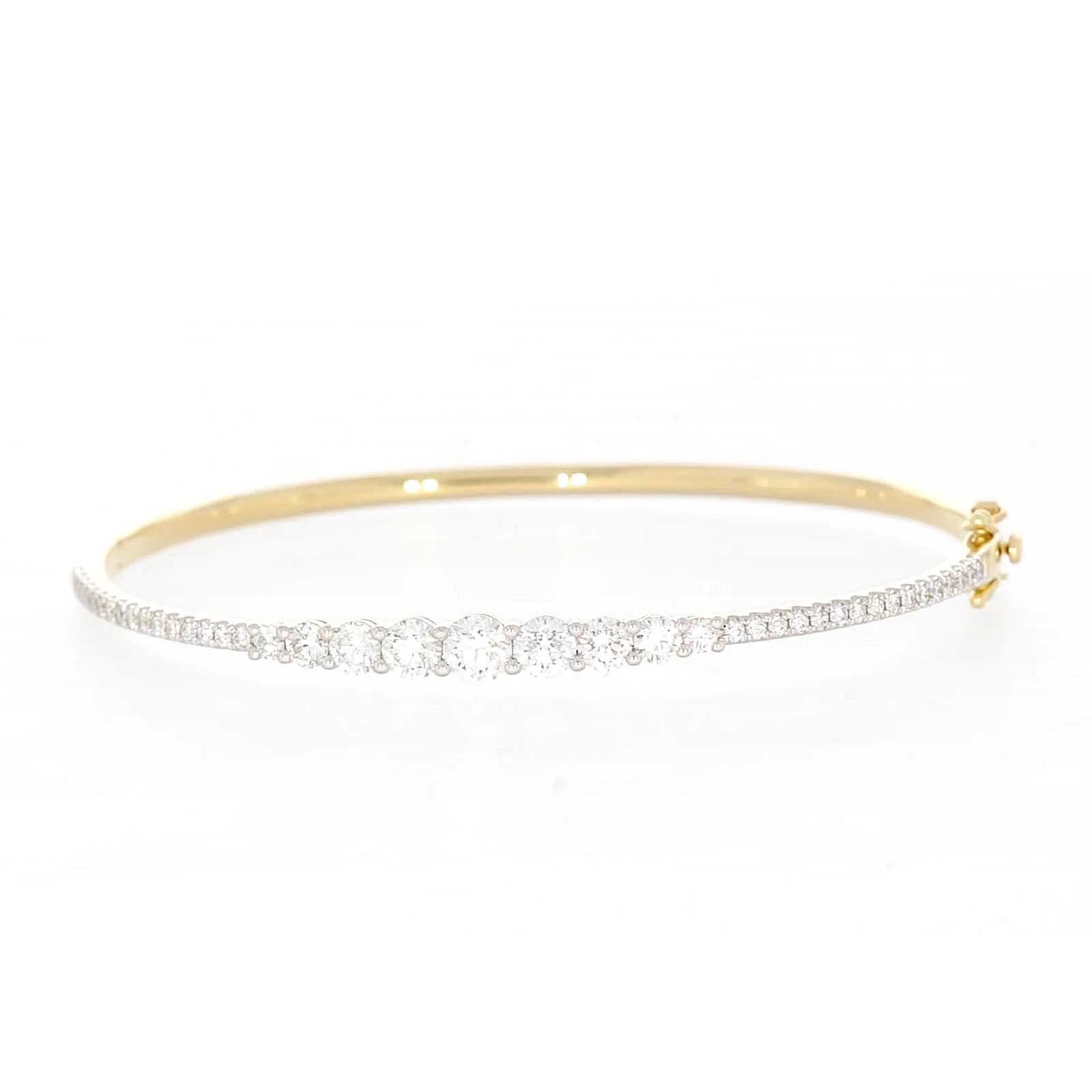 Celebration 9ct Yellow Gold Round Brilliant Cut 2 Carat tw of Lab Grown Diamonds Bangle - Image 74