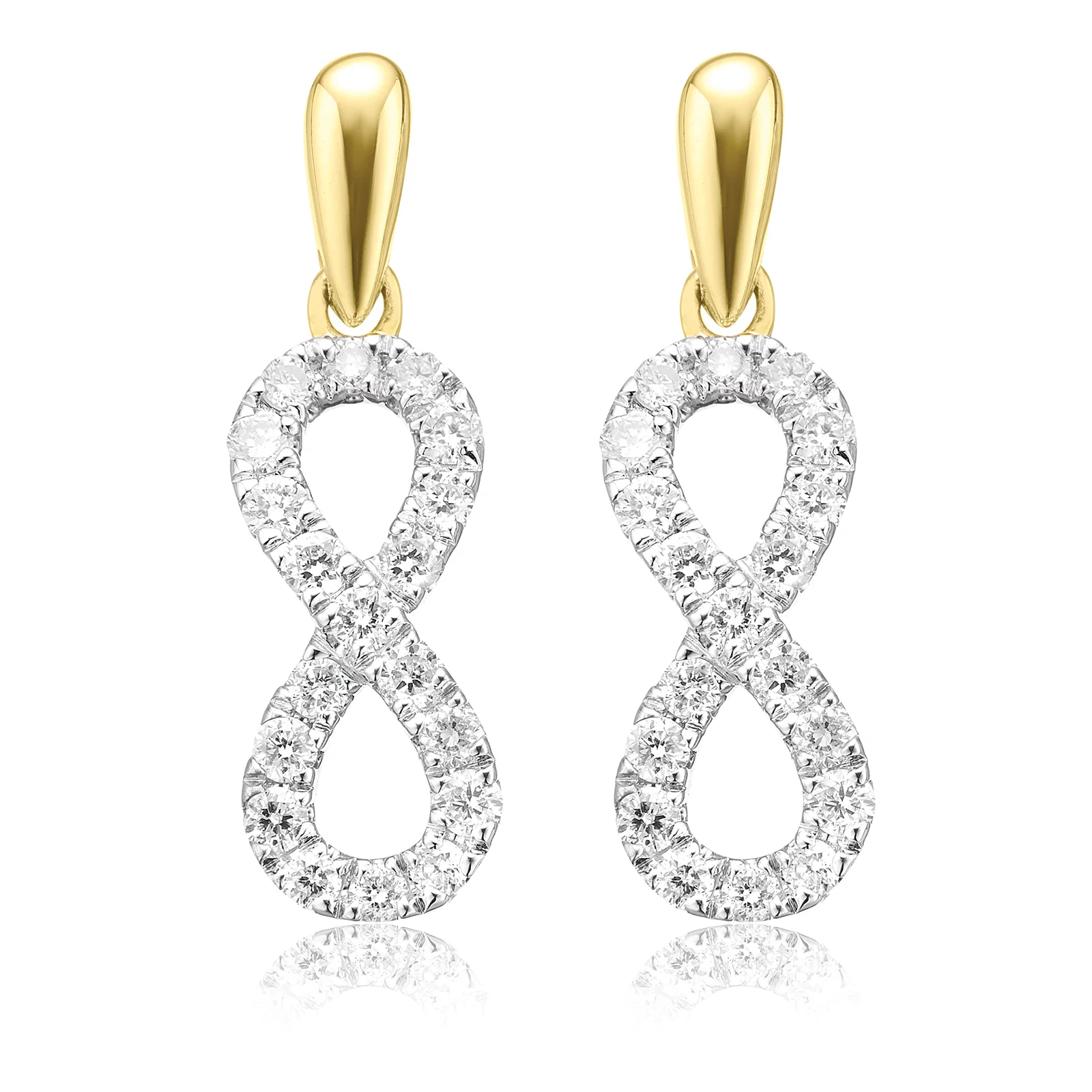 Celebration 9ct Yellow Gold with Round Brilliant Cut 1/3 CARAT tw of Lab Grown Diamond Drop Earrings