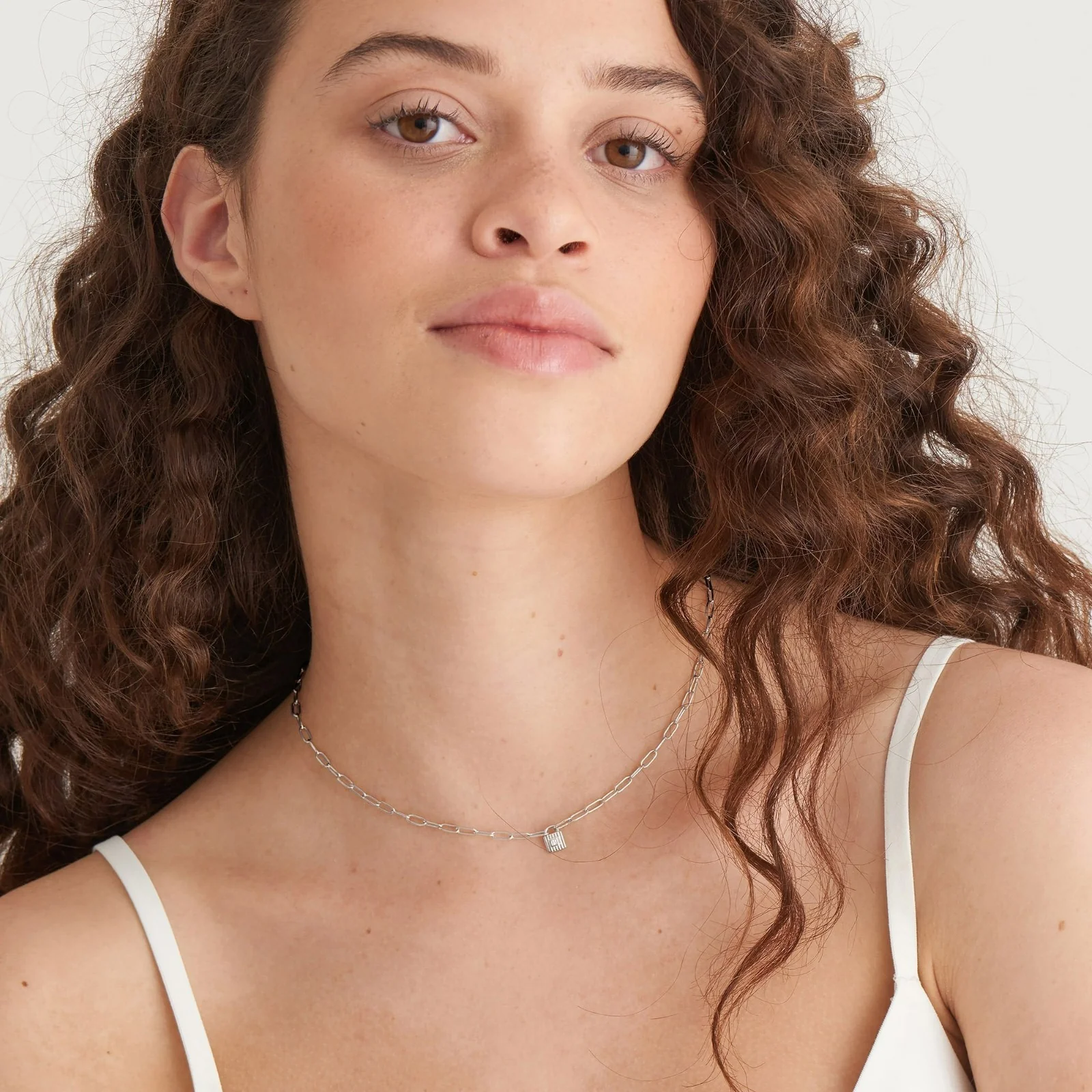 Ania Haie Sterling Silver Chunky Chain Padlock Necklace - Image 2