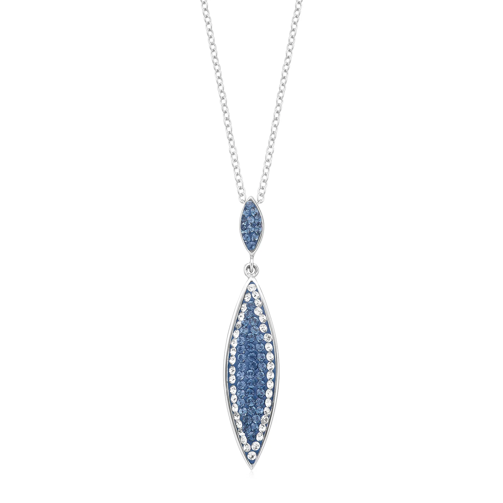 Eclipse Sterling Silver Blue & White Crystal Pendant