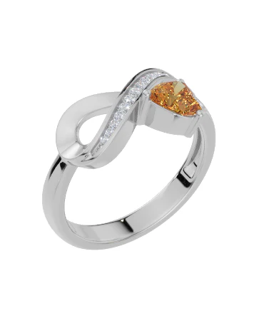 Peronalised Heart Birthstone Cubic Zirconia Ring - Image 2