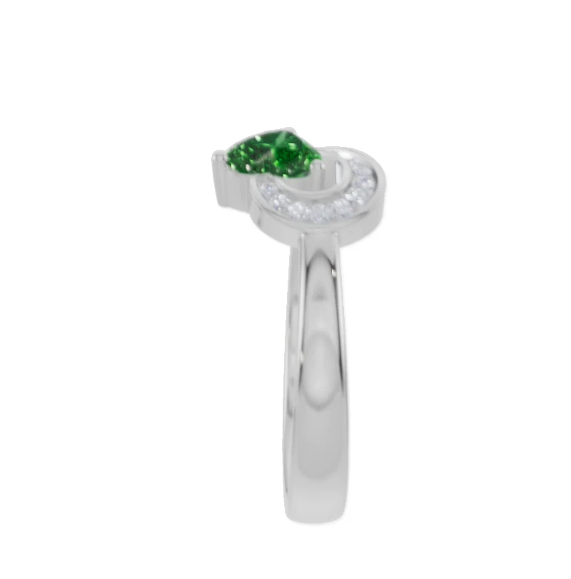 Peronalised Heart Birthstone Cubic Zirconia Ring
