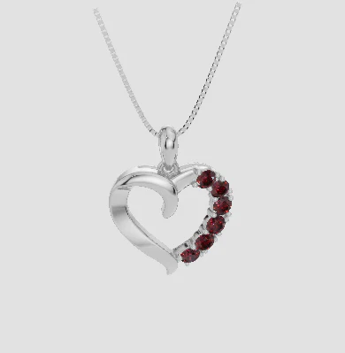 Personalised 6 Birthstone Heart Pendant - Image 2