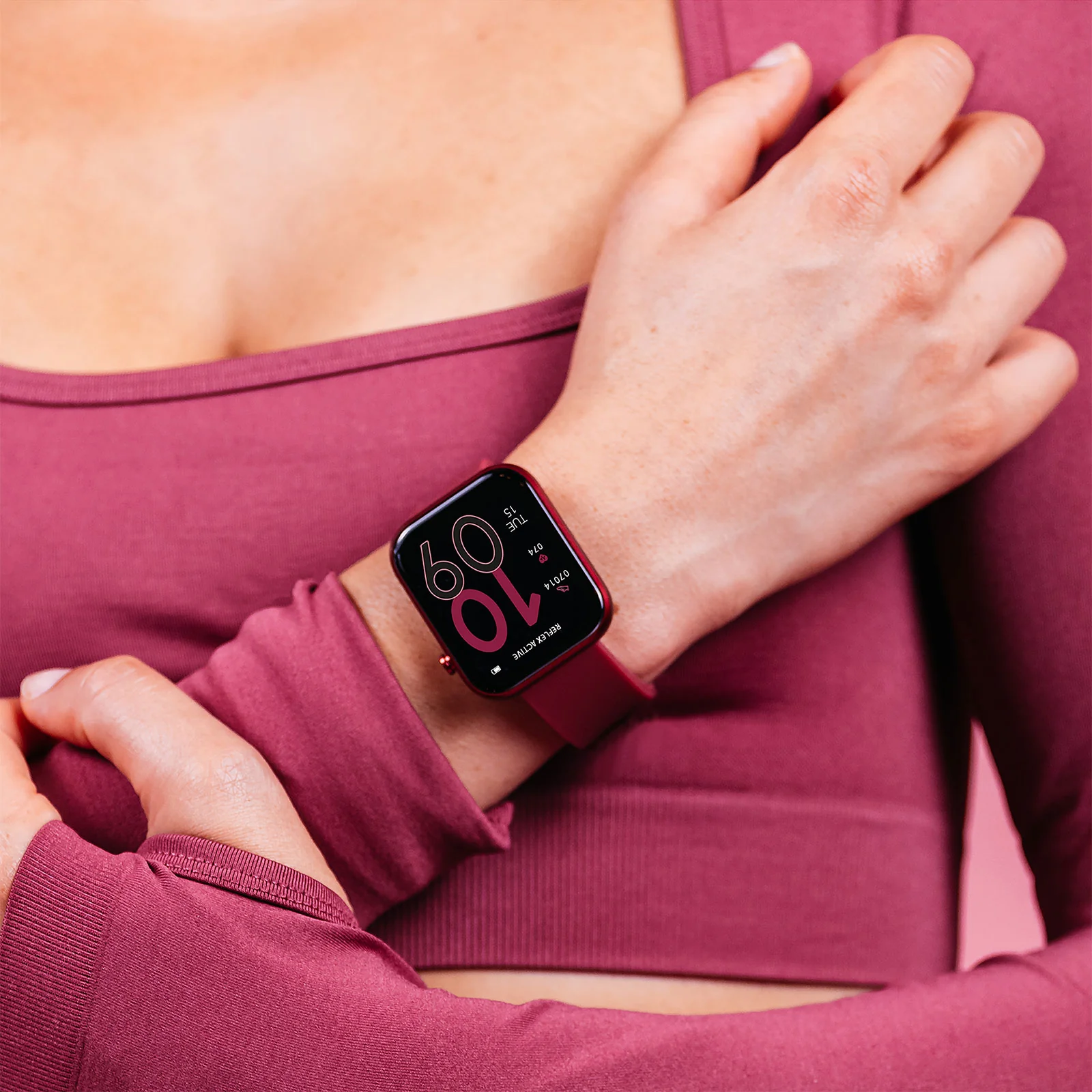 Reflex Active Series 12 Berry Red Multi-Function Smart Watch RA12-2158 - Image 2
