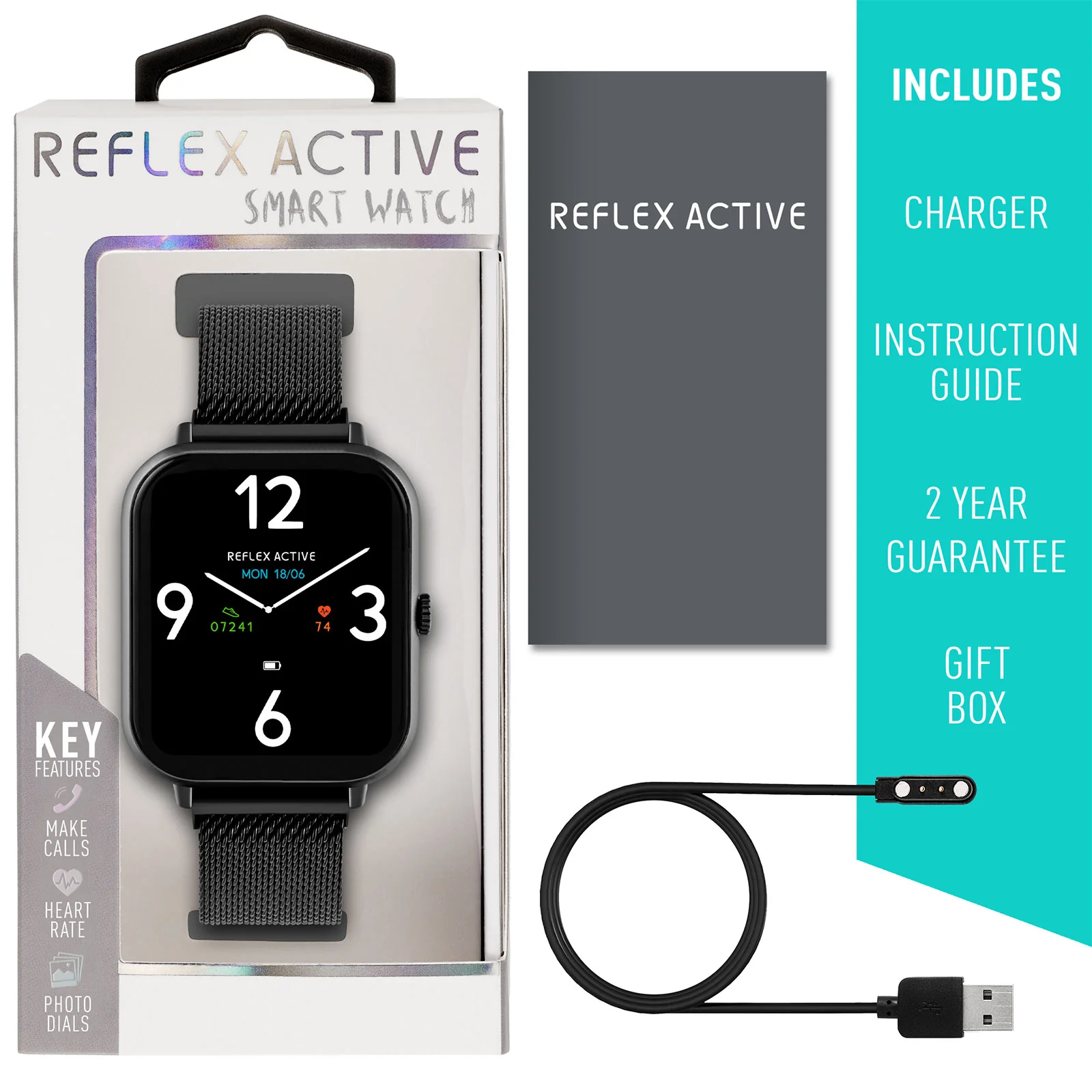 Reflex Active Series 23 Black Smart Watch RA23-4076 - Image 6