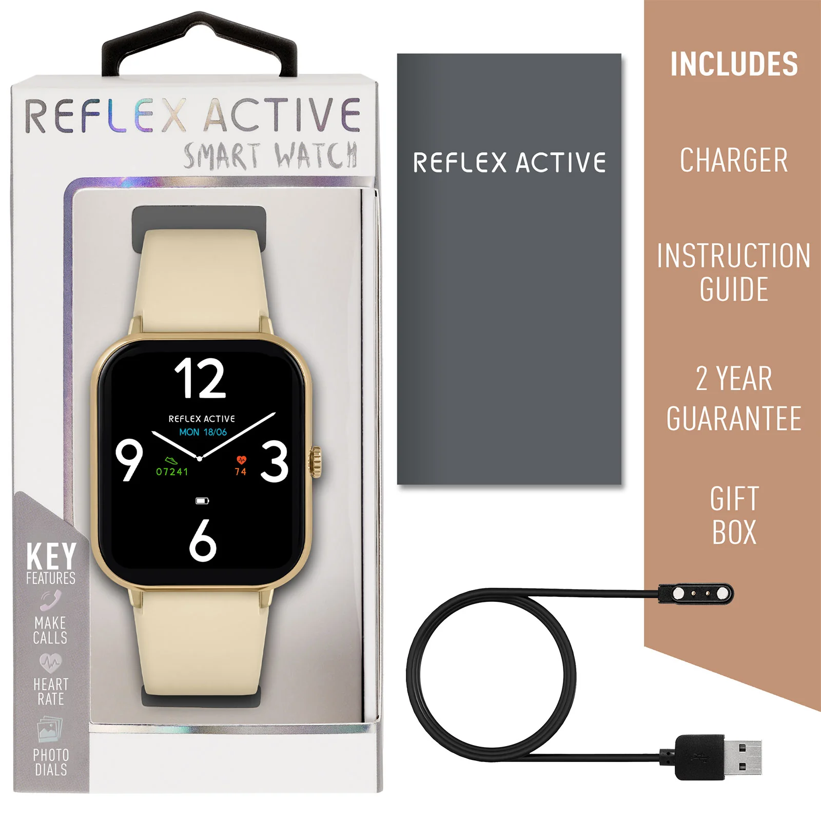Reflex Active Series 23 Cream Smartwatch RA23-2172 - Image 6