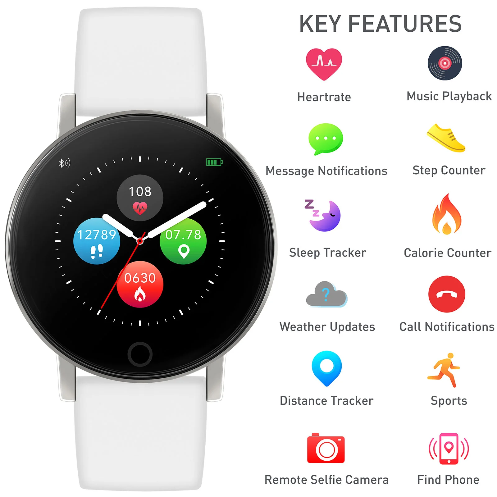 Reflex Active White Premium Smart Watch Series 05 RA05-2019 - Image 3