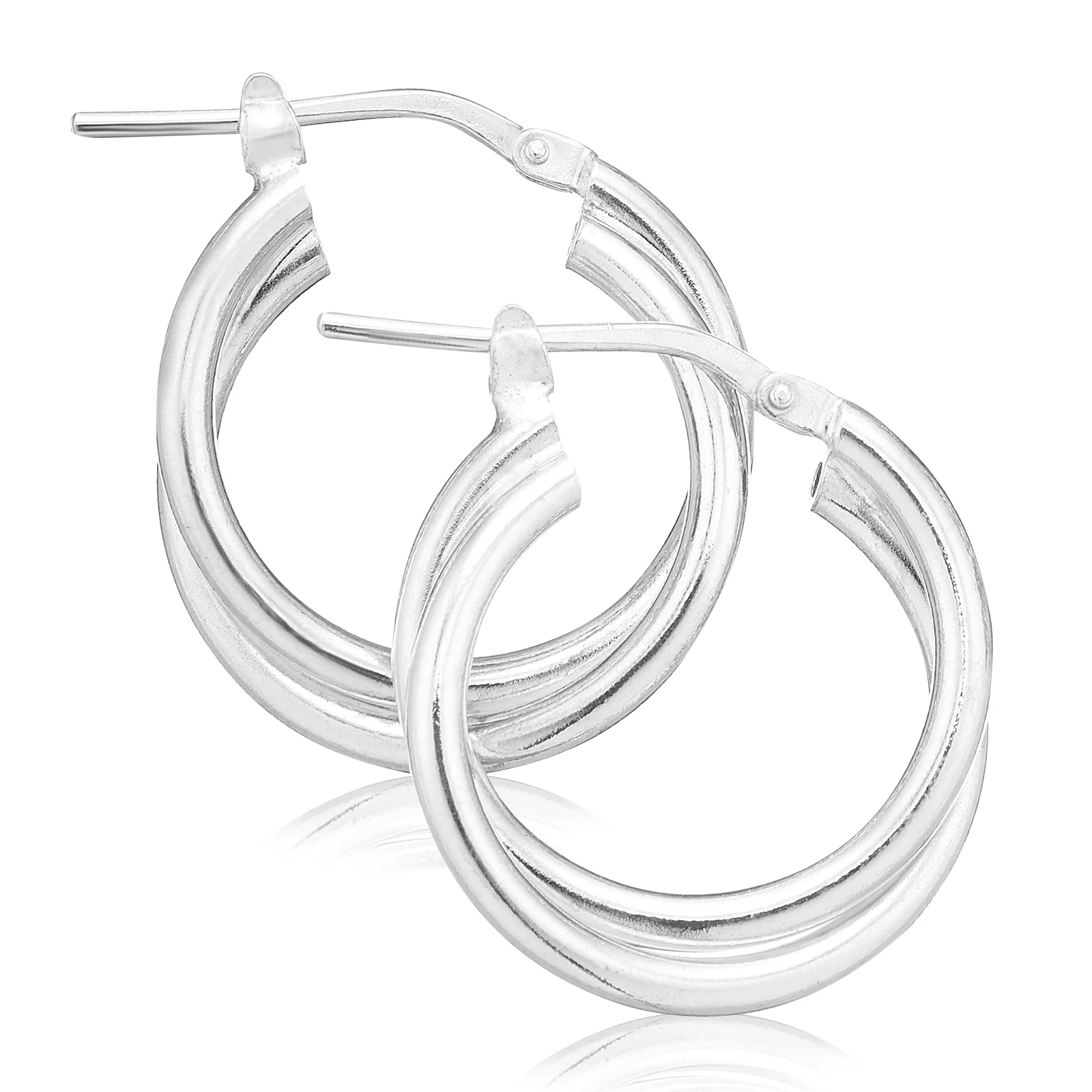 Sterling Silver 15x2 Double Twist Hoops
