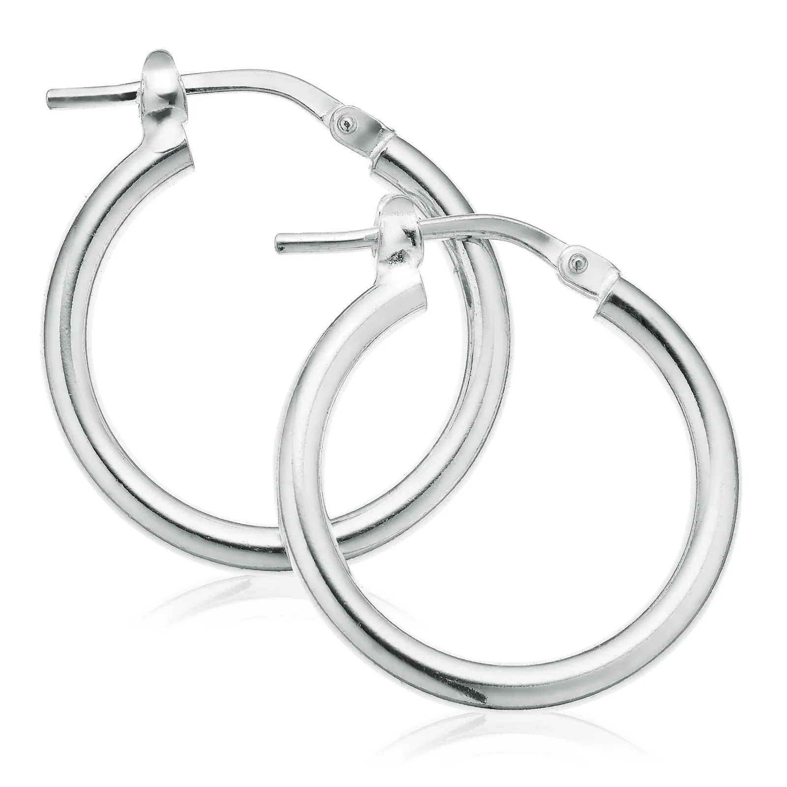 Sterling Silver 15x3mm Round Hoop Earrings