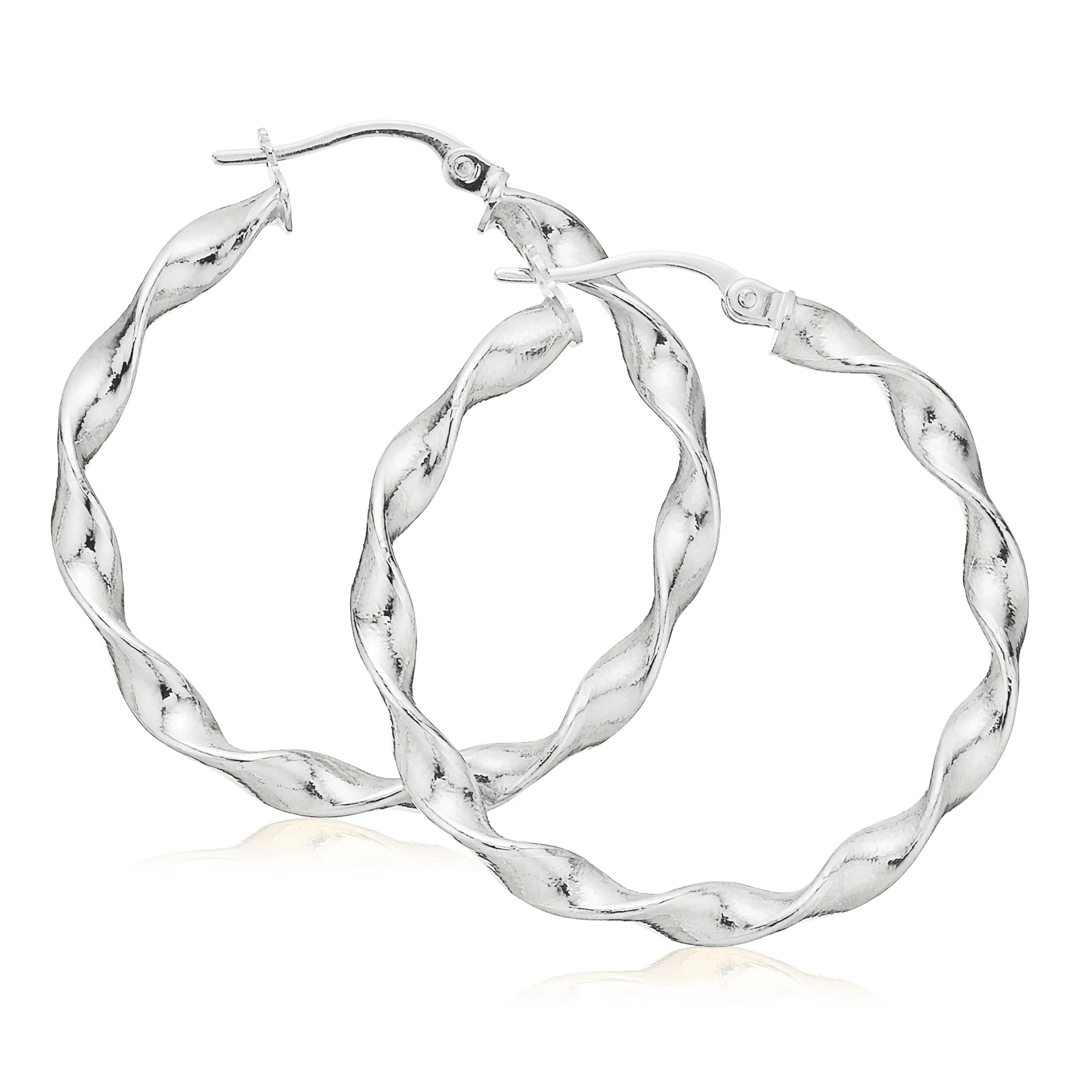 Sterling Silver 25mm Twist Hoop Earrings