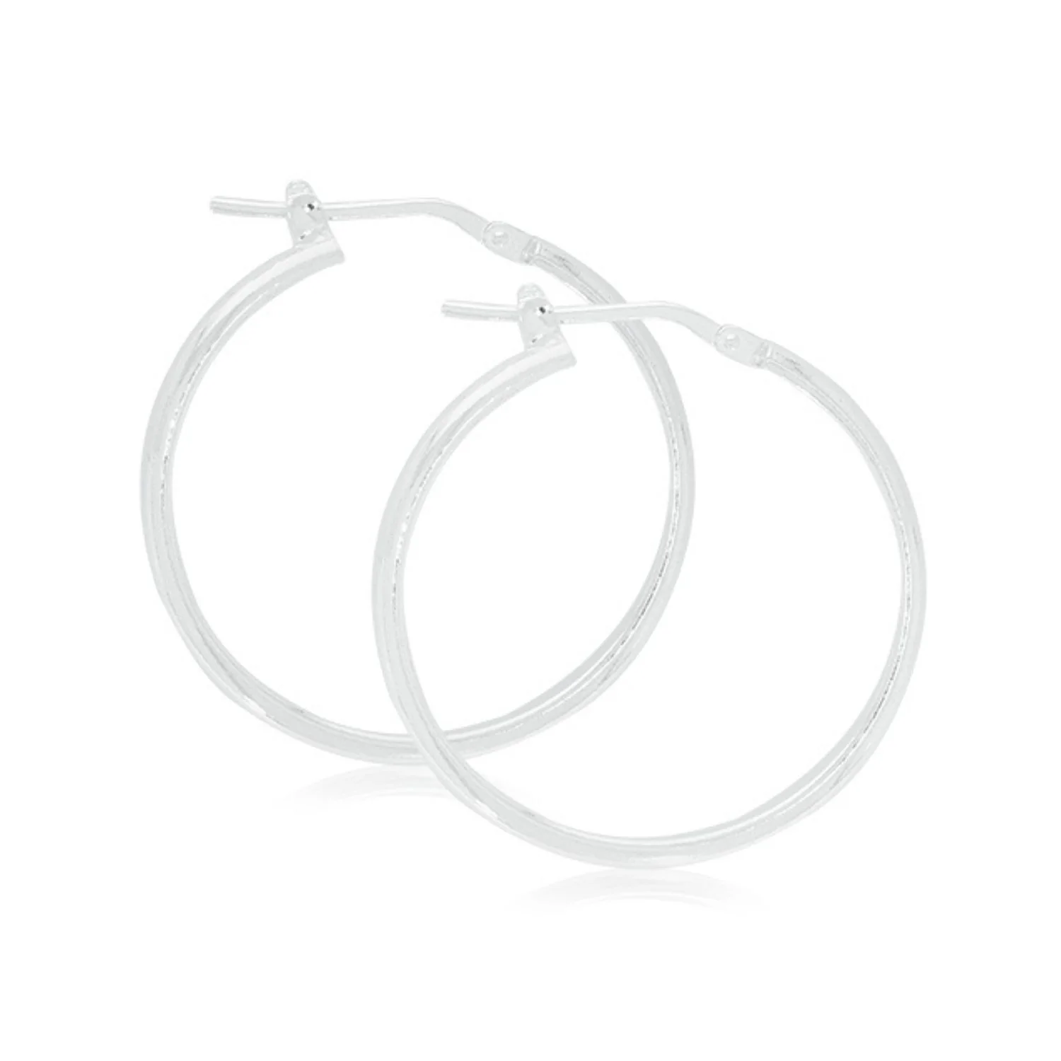 Sterling Silver 25x1.5mm Hoops