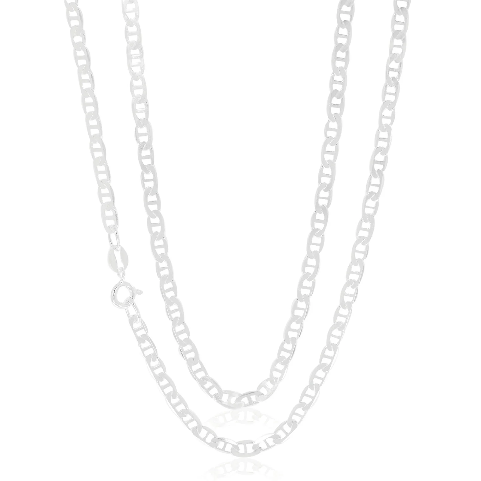 Sterling Silver 55cm Bevel Anchor Chain