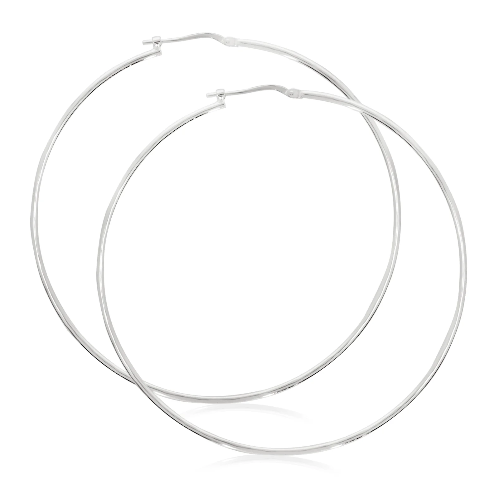 Sterling Silver 60x1.5mm Round Hoop Earrings
