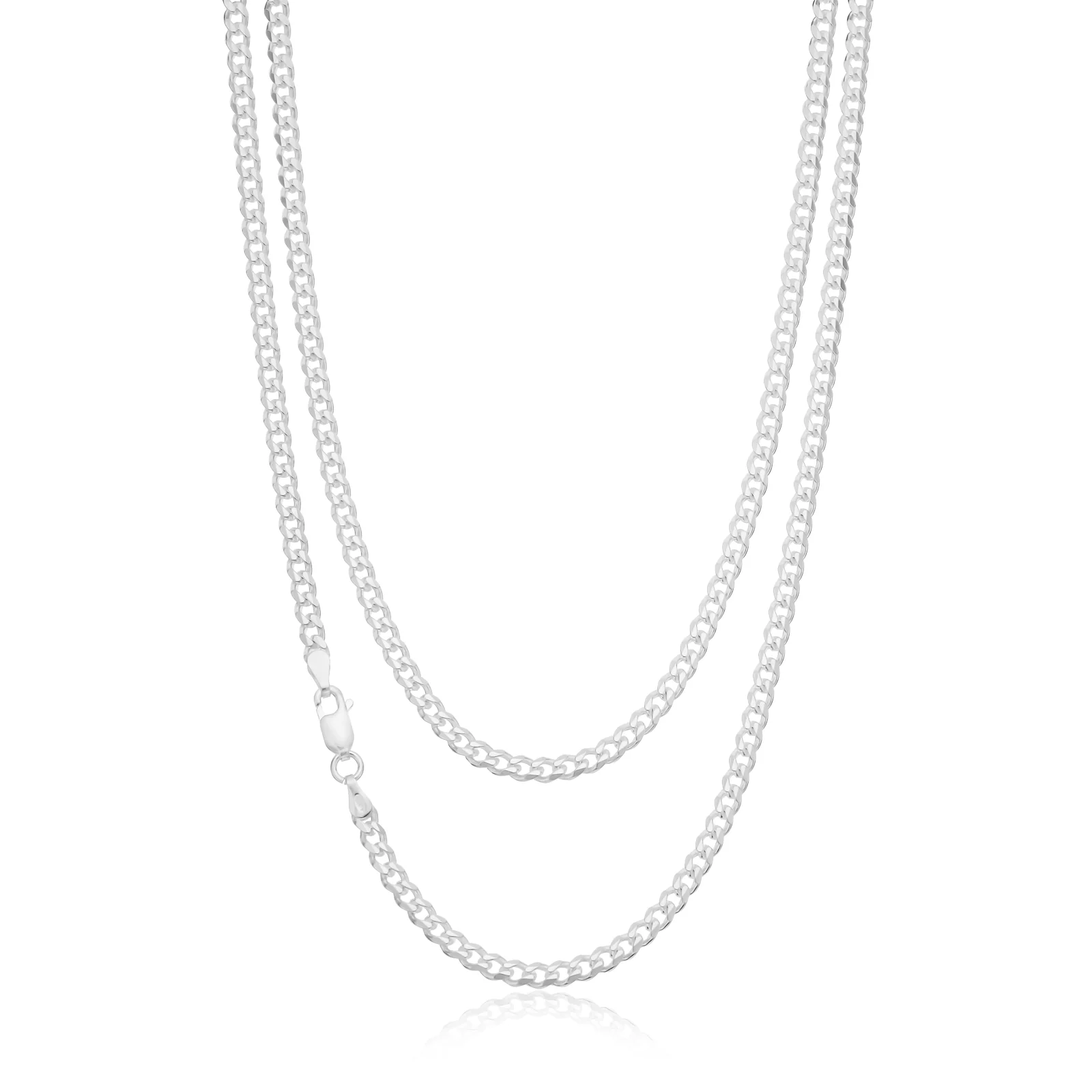Sterling Silver 70cm Bevdicut Curb 100 Gauge Chain
