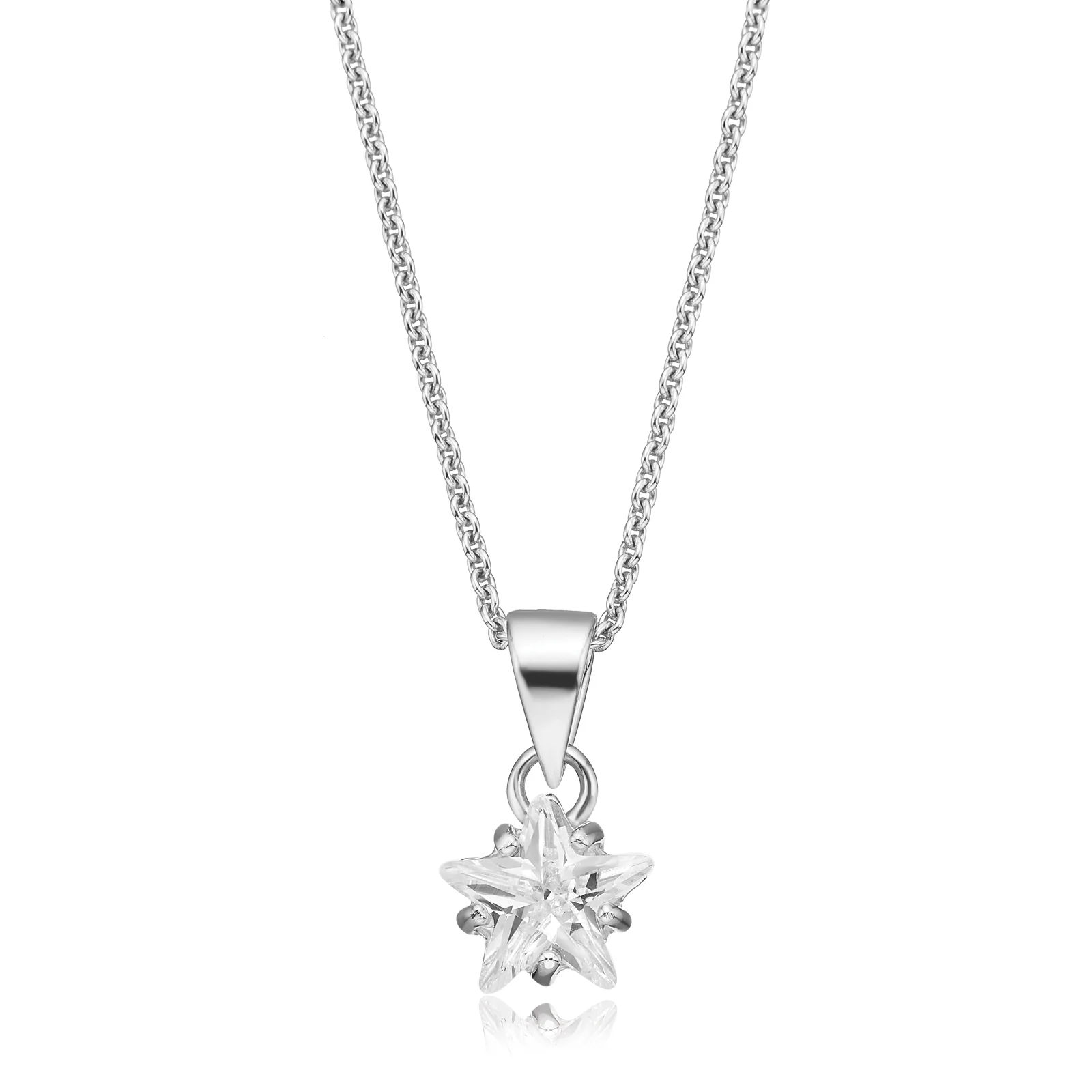 Sterling Silver Cubic Zirconia Star Pendant